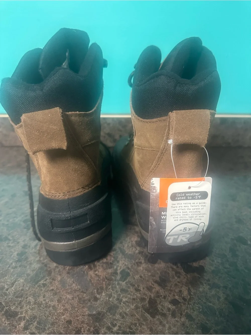 Leather Brown and Black Men’s 9.5 Winter Boots Ozark NWT
